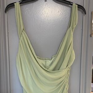 Elegant Green Draped Women's Dress